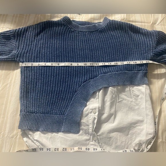 Pilcro Anthropologie Asymmetrical twofer Ribbed Sweater vintage wash blue - Picture 8 of 9
